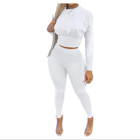 Solid Color 2 Piece Outfits for Women - Picture 1 of 1